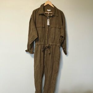 NWT Good American Olive Green Cinched Combinaison Jumpsuit